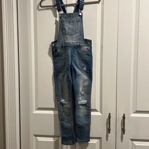 H&M denim skinny denim overalls Size 8-9Y